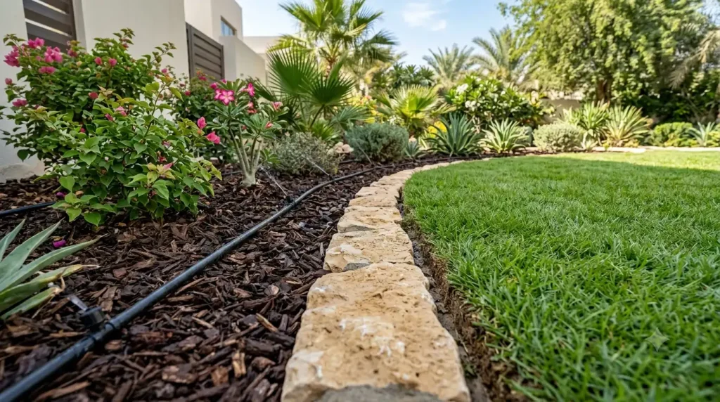 Softscaping services in Dubai - lawn turf installation and seasonal planting by MasterMaint