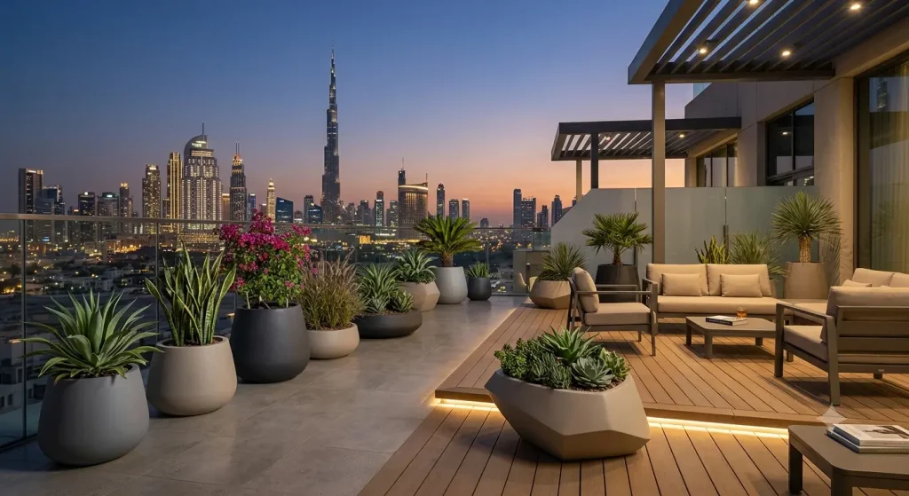 GRP planters Dubai rooftop terrace