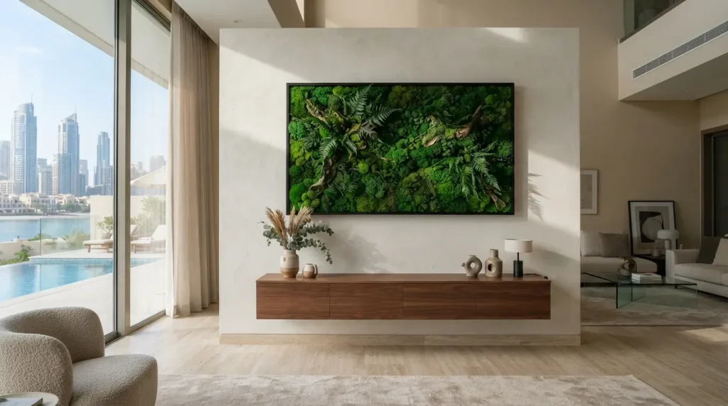 Preserved moss art panel Dubai villa